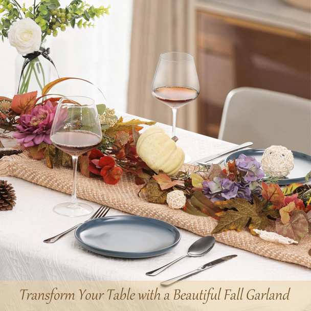Artgar Fall Garland - Fall Decor - 6 Ft Hydrangea Pumpkin Garland - Maple Leaf Garland with Hydrangeas Dahlias for Porch Mantel Staircase Table Decor for Fall Thanksgiving Farmhouse Decor Artgar Fall Garland - Fall Decor - 6 Ft Hydrangea Pumpkin Garland - Maple Leaf Garland with Hydrangeas Dahlias for Porch Mantel Staircase Table Decor for Fall Thanksgiving Farmhouse Decor