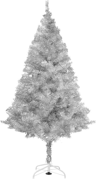 Arthas 6' Ft Tinsel Christmas Tree for Home Décor Xmas Holiday Seasonal Sparking Gorgeous Folding Artificial Christmas Tree (Silver)