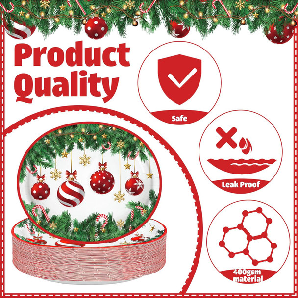 Christmas Paper Platters Disposable Christmas Ball Oval Party Plates 10" x 12" Large Christmas Dinner Serving Platters for Xmas Holiday Party Supplies Dinnerware Table Decorations, 50 Pcs Christmas Paper Platters Disposable Christmas Ball Oval Party Plates 10" x 12" Large Christmas Dinner Serving Platters for Xmas Holiday Party Supplies Dinnerware Table Decorations, 50 Pcs