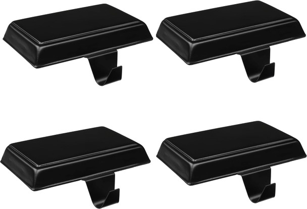 BIRDROCK HOME 4pk Flat Top Holiday Stocking Holder for Mantle Black Finish with Non-Scratch Base Fireplace Hook for Christmas Stockings Decor BIRDROCK HOME 4pk Flat Top Holiday Stocking Holder for Mantle Black Finish with Non-Scratch Base Fireplace Hook for Christmas Stockings Decor