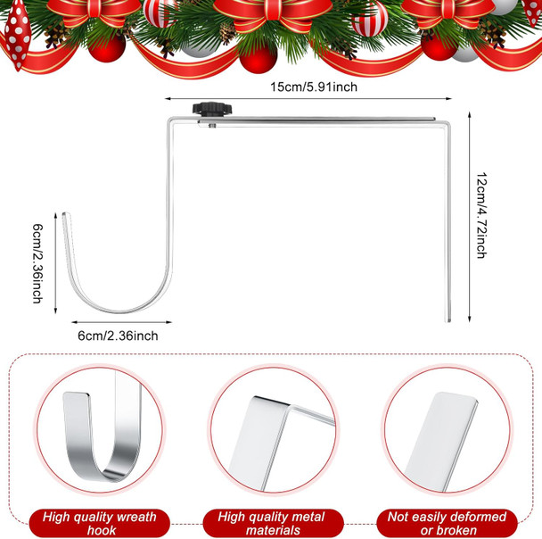 Blulu 7'' to 11'' Metal Headstone Wreath Hanger Christmas Memorial Day Adjustable Flower Wreath Holder Stands Gravestone Marker Cemetery Tombstone Saddles(2 Pcs)