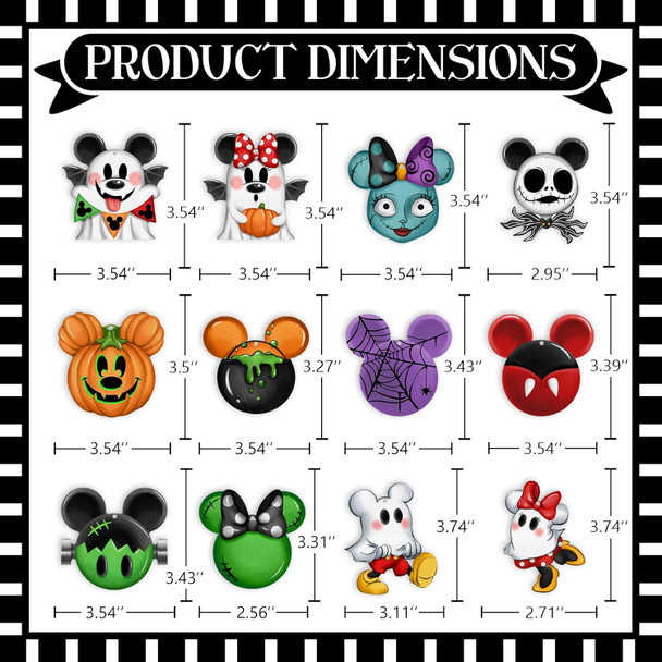 36 Pcs Halloween Cartoon Mouse Christmas Tree Ornaments, Ghost Jack O Lantern Pumpkin Sally Cardboard Tree Hanging Decorations Set, Funny Home Decor Holiday Party Supplies with Gold Rope