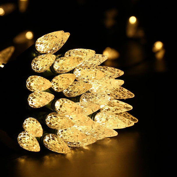 Brizled Faceted C5 LED String Lights, 100 LED 33ft Mini String Lights, 120V UL Christmas Lights Set for Indoor and Outdoor Decoration, Patio, Party, Roof and Holiday, Warm White