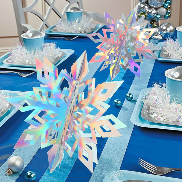 CCINEE 18pcs Christmas Hanging Snowflakes Decorations, Large Frozen Themed 3D Snowflake Garland for Winter Wonderland Party Indoor Classroom Decorations