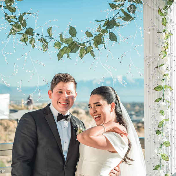 Cheerland Crystal Diamond Ice Wire Garland Steel Wire Clear Acrylic Crystal Garlands Bead Tree Garland for Christmas Tree Decor Home Anniversary Wedding Party Decoration