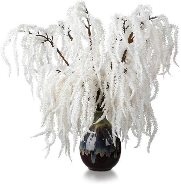 Chuangdi 12 Pcs Snowy Pine Branches 16 Inch Artificial Christmas Tree Picks Norfolk Artificial Flocked Pine Branches for Vase Christmas Wreath DIY Floral Arrangement Holiday Decor