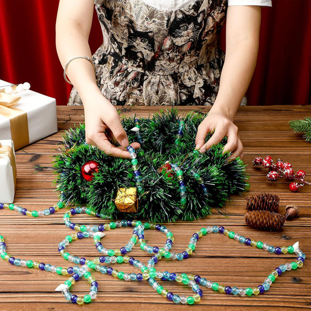 Cindeer 16 ft Christmas Beaded Conch Starfish Garland Ocean Themed Beach Garland Christmas Decorations Handcrafted Beaded Party Supplies for Christmas Tree Home Mantel Curtain Decor Fireplace Wedding