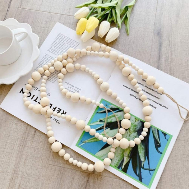 2PCS Christmas Wood Beads Garland 14.4 Feet Wooden Bead Garland Boho Ornaments for Christmas Tree, Xmas Vintage Rustic Farmhouse Round Craft Bead Table Wall Hanging Holiday Decorations(7.2 Feet/1Pcs)