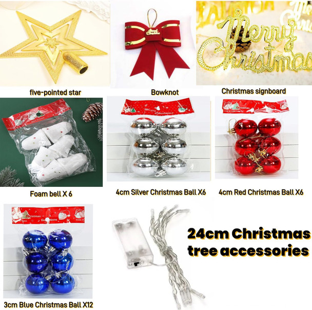 Mini Christmas Tree with Lights,Tabletop Christmas Tree, 2Ft Green Christmas Tree with Boxes for DIY Christmas Decorations(Bells, Christmas Balls,Star) Xmas Home Party Decor