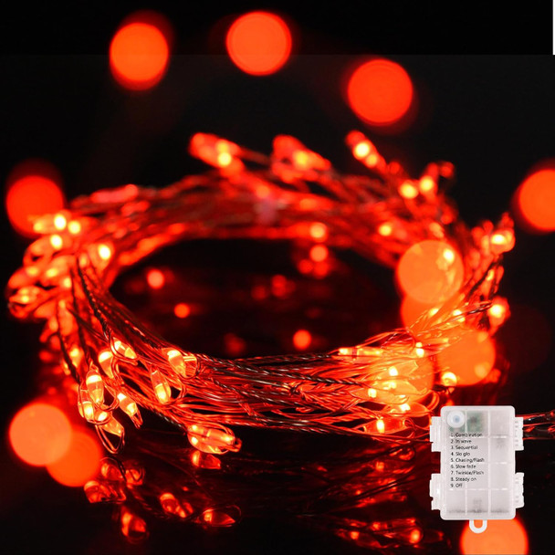 Fairy Lights Battery Operated 10FT Red Fairy String Lights 60 Led Fairy Lights Waterproof Mini String Lights Small Twinkle Lights Fairy Lights for Bedroom,Xmas Wreath,Wedding,Halloween,Christmas