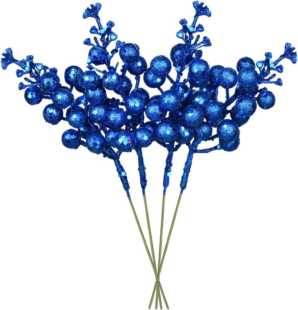 DearHouse 14 Pack Christmas Glitter Berries Stems, 7.8Inch Artificial Christmas Picks for Christmas Tree Ornaments, DIY Xmas Wreath, Crafts, Holiday and Home Decor (Dark Blue) DearHouse 14 Pack Christmas Glitter Berries Stems, 7.8Inch Artificial Christmas Picks for Christmas Tree Ornaments, DIY Xmas Wreath, Crafts, Holiday and Home Decor (Dark Blue)