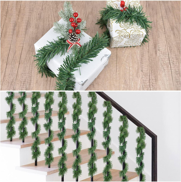 DearHouse 30 Pcs Christmas Garland Ties Artificial Pine Needles,14" Christmas Tree Branches Wired Faux Pine Greenery Stems in Green for Christmas Decoration Craft Wrapping DearHouse 30 Pcs Christmas Garland Ties Artificial Pine Needles,14" Christmas Tree Branches Wired Faux Pine Greenery Stems in Green for Christmas Decoration Craft Wrapping