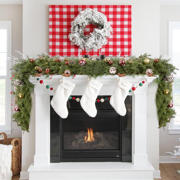 DearHouse 6.1Ft Pine Christmas Garland, 148 Leaves Winter Artificial Greenery Garland for Holiday Season Mantel Fireplace Table Runner Centerpiece Christmas Decoration