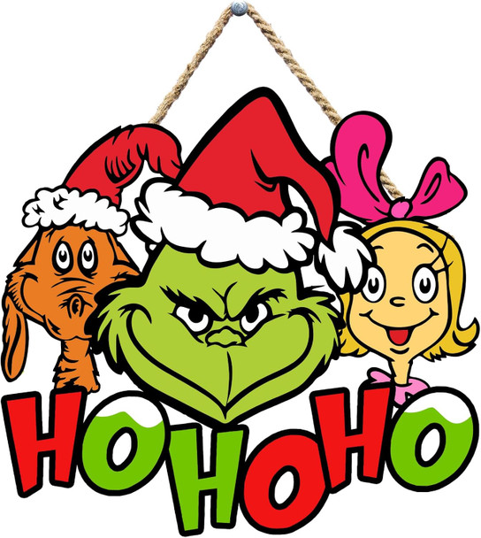 Christmas Wooden Sign Hanging Christmas Hanging Sign Wooden Merry Christmas Cartoon Dog Wooden Ornaments for Holiday Xmas Year Door Wall Home Winter Festival