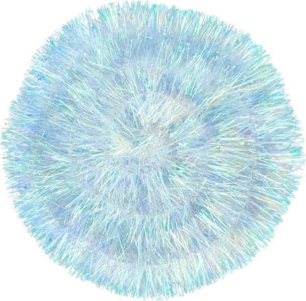 4pcs 26ft Iridescent Christmas Tinsel Garlands Xmas White Glittering Hanging Garland Metallic for Christmas Party Decoration