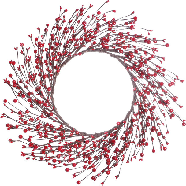 15 Inches Red Berry Wreath,Artificial Christmas Wreath Winter Wreaths for Front Door Valentine’s Day Wreath for Home Door Wall Decor