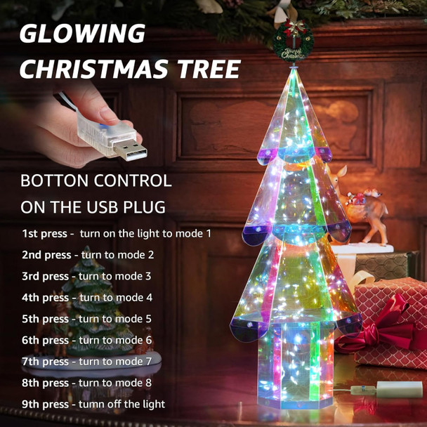 Dolita Small Magic Led Lighted Christmas Tree,Twinkling Prismatic Christmas Decor Lights,8 Lighting Modes Perfect for Indoor and Outdoor Year Christmas Decorations