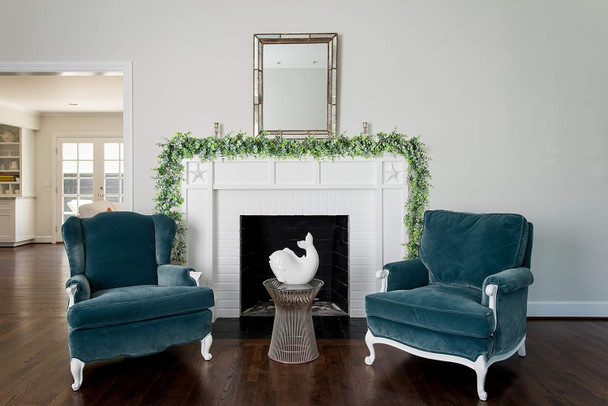 Eucalyptus Garland 9.2ft Long & Thick - Faux Greenery Garland Leaves - Artificial Eucalyptus Vines - Wedding Eucalyptus - Christmas Garland Home Room Decor - Table Runner Indoor Outdoor