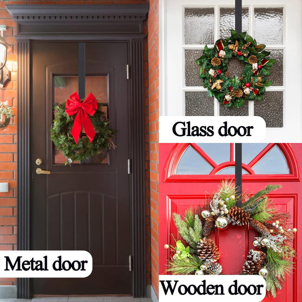 Christmas Wreath Hanger, Adjustable Wreath Hanger for Front Door 15"-25", 20lbs Metal Wreath Hanger Door Hanger Hook for Christmas Decorations