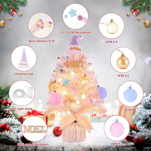 Mini Christmas Tree with Light and Music, Small Christmas Tree, with Spinning Base, Sing Jingle Bells,20 INCH Tabletop Christmas Tree, Flocking Material with Christmas Decor, Small Xmas Tree