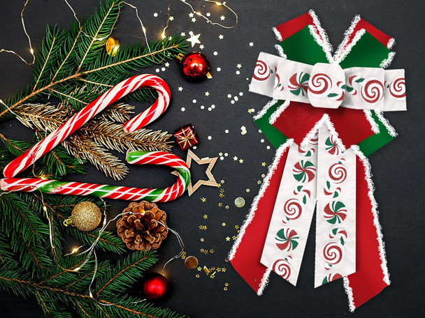 Large Christmas Bows for Wreath, Merry Christmas Wreath Bows Red Green Velvet Bow Winter Holiday Craft Ribbon Bow Xmas Candy Tree Bows for Front Door Christmas Year Decorations