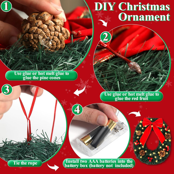 Christmas Joy Decorations, Christmas Wreath Joy Decor with Light for DIY Crafts Home Stairs Fireplace Front Porch Door Display Indoor Outdoor Christmas Decor