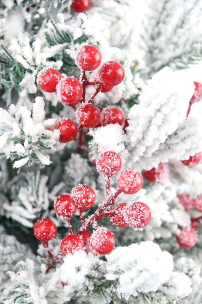 30 Pack Snow Frosted Red Berry Stems 8.9" Holly Frosted Berry Picks Snowy Artificial Red Berries for Christmas Tree Filler Picks and Sprays Holiday DIY Crafts Christmas Decor