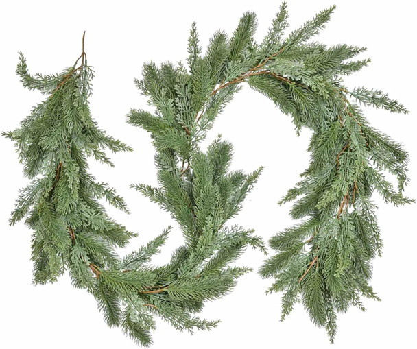 6Ft Artificial Pine Christmas Garland, Winter Greenery Garland for Holiday Season Fireplace Mantel Table Runner Centerpiece Decor