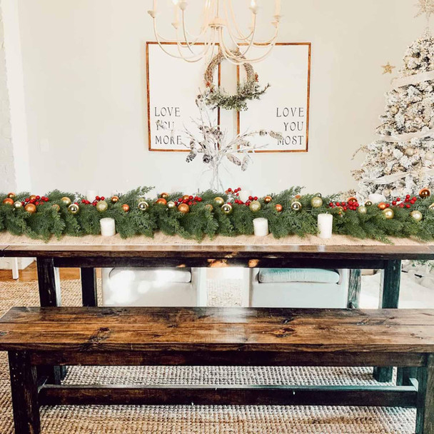 6Ft Artificial Pine Christmas Garland, Winter Greenery Garland for Holiday Season Fireplace Mantel Table Runner Centerpiece Decor