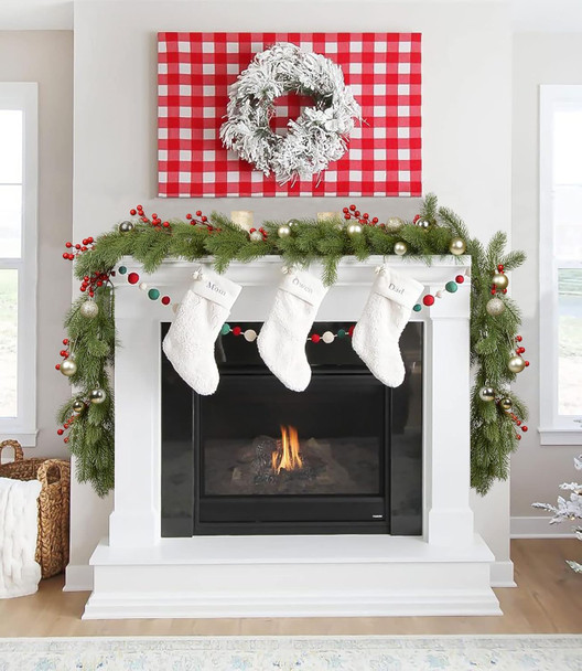 Pine Garland Christmas Decoration, 6ft Christmas Greenery Garland Artificial Spruce Garland Pine Needles for Holiday Mantel Fireplace Table Centerpiece Decor