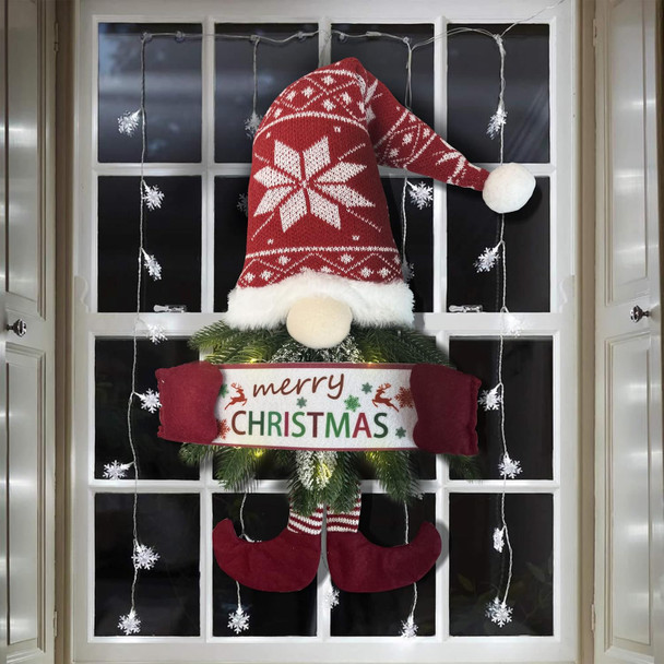 Christmas Wreaths for Front Door, 26-Inch Santa Claus, Door Sign Box Decorations, Merry Christmas Indoor & Outdoor Decor for Home, Office, Café, and Bar
