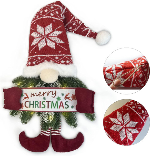 Christmas Wreaths for Front Door, 26-Inch Santa Claus, Door Sign Box Decorations, Merry Christmas Indoor & Outdoor Decor for Home, Office, Café, and Bar