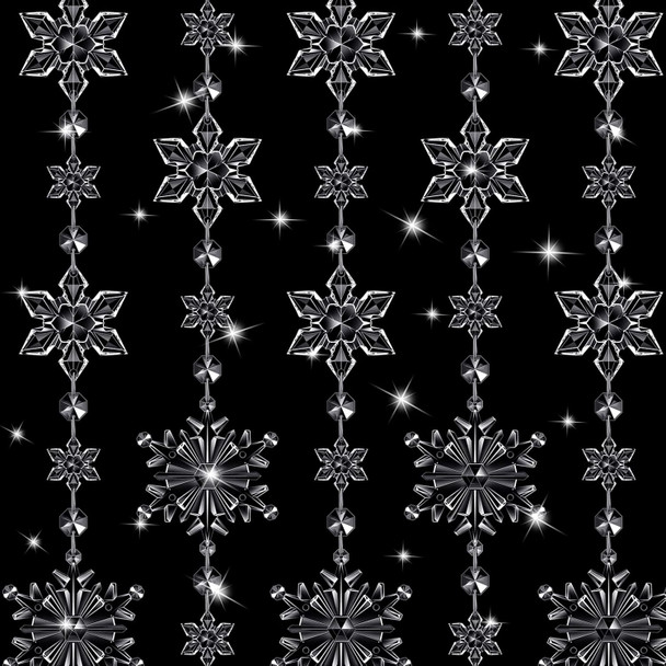Christmas Snowflake Tree Garland Acrylic Snowflakes Hanging Garland Crystal Snow Flakes Ornaments for Tree Christmas Winter Theme Ornaments for Mantel Curtains Tree, 9.8 Ft/Each (Clear,4 Pcs)