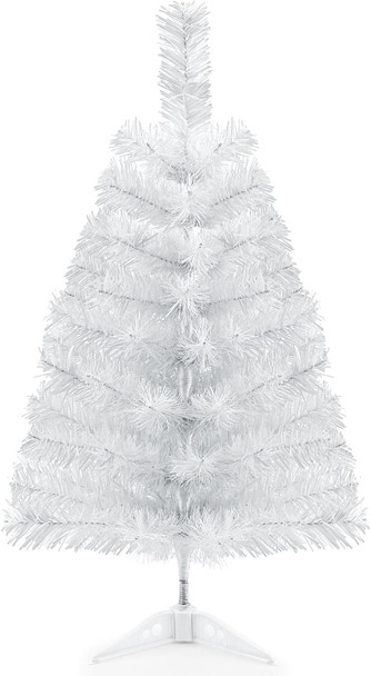 GlyinnHe 2Ft White Artificial Christmas Tree with Plastic Stand, Tabletop Christmas Tree for Indoor Outdoor Holiday Decoration