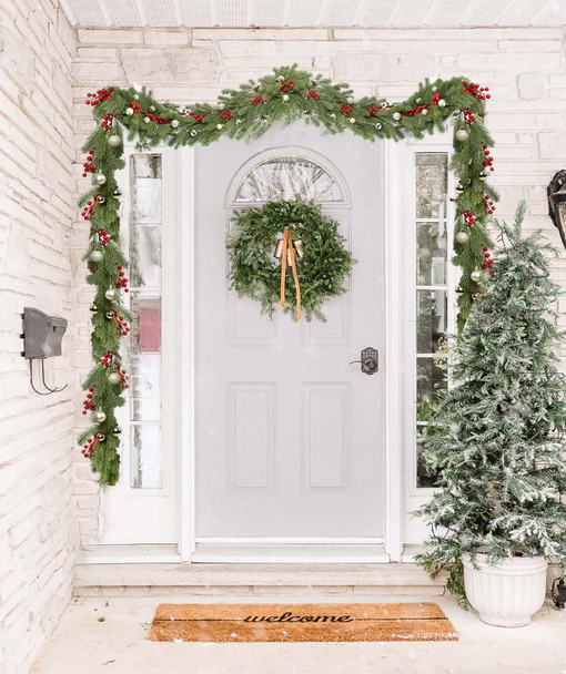 6Ft Christmas Pine Garland, Christmas Greenery Garland Realistic Spruce Garland Artificial Pine Leaves for Holiday Mantel Fireplace Table Centerpiece Decor