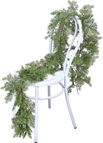 6Ft Christmas Pine Garland, Christmas Greenery Garland Realistic Cedar Artificial Cypress Garland for Holiday Mantel Fireplace Table Centerpiece Home Decoration