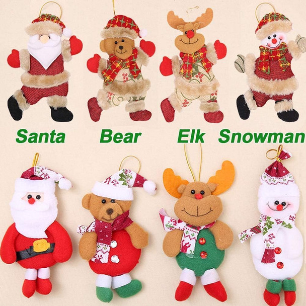 Plush Felt Christmas Ornaments 8 Pcs for Christmas Tree Ornament Set 7 Inch Santa Snowman Reindeer Bear Decorative Hanging Decor DIYs for Trees Wreath s Mantel Indoor Room Xmas Party Home Decor