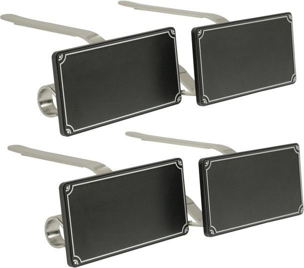 Haute Decor The Original MantleClip® Stocking Holder with Chalkboard Icons 4-Pack (Silver) - Personalize Your Christmas Mantel Stocking Hangers with Custom Names
