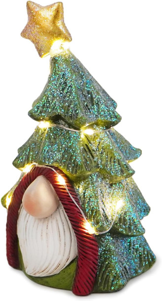 Hodao Christmas Tree Gnome Decorations Winter Table Swedish Tomte Elf Dwarf Figurines Decor Indoor Home Decorations Resin (Christmas Tree Gnome 2)