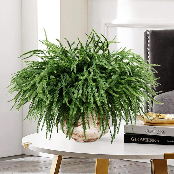 100 Pcs Christmas Norfolk Pine Branches, Christmas Greenery Stems, Artificial Pine Branches DIY Crafts Faux for Xmas Wreath Garland Indoor Outdoor Home Kitchen Garden Holiday Accessories Decor