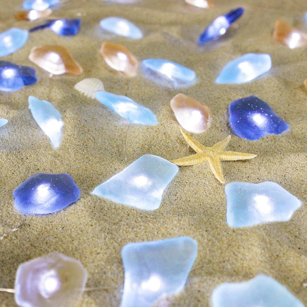 Impress Life Ocean Decor String Lights, Sea Glass Festive Beach Themed 10 ft 40 LEDs Battery&USB Cord Operated Eco-Friendly with Multi-Function Remote for Tent Wedding Nursery Bedroom Party Ornament Impress Life Ocean Decor String Lights, Sea Glass Festive Beach Themed 10 ft 40 LEDs Battery&USB Cord Operated Eco-Friendly with Multi-Function Remote for Tent Wedding Nursery Bedroom Party Ornament