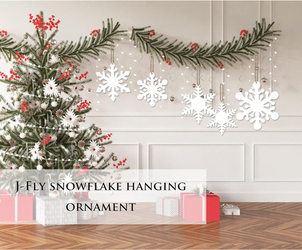 J-Fly Snow Wall Art Metal Snow Wall Hanging Decor Christmas Snow Wall Decor Winter Christmas Party Decor is Suitable for Indoor, Christmas Tree, Corridor, Concierge Winter Decoration Packaging 5