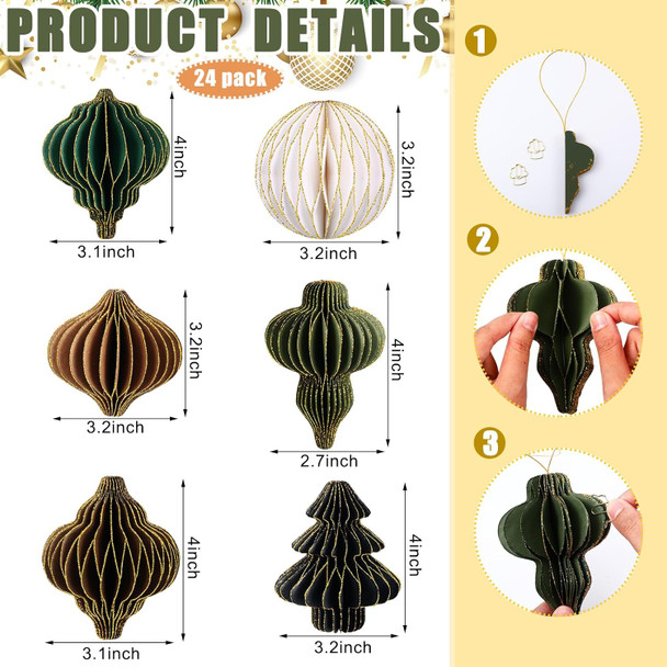 Janinka 24 Pcs Christmas Paper Honeycomb Ornaments 3D Mini Glitter Edge Honeycombs Lantern Reusable Vintage Christmas Hanging Neutral Ornaments for Christmas Tree Year Home Decor (Cute) Janinka 24 Pcs Christmas Paper Honeycomb Ornaments 3D Mini Glitter Edge Honeycombs Lantern Reusable Vintage Christmas Hanging Neutral Ornaments for Christmas Tree Year Home Decor (Cute)