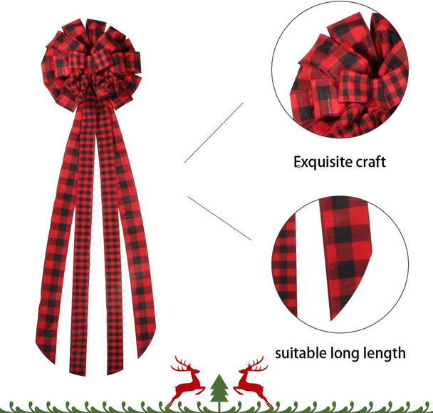 Christmas Tree Topper Wreath Bow Rustic Jute Bows Christmas Wreath Ornament Bow Pre-Tied Burlap Bows for Wedding Holiday Birthday Party Decoration