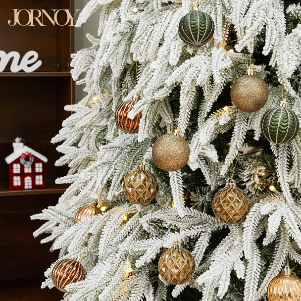 Earth Tone 60mm/2.36 Inches Christmas Balls Ornaments Bulk with Lanyard - 16 Packs Shatterproof Hanging Ball Baubles Set for Xmas Tree Decorations, Wreaths Garlands Season Holiday Decor