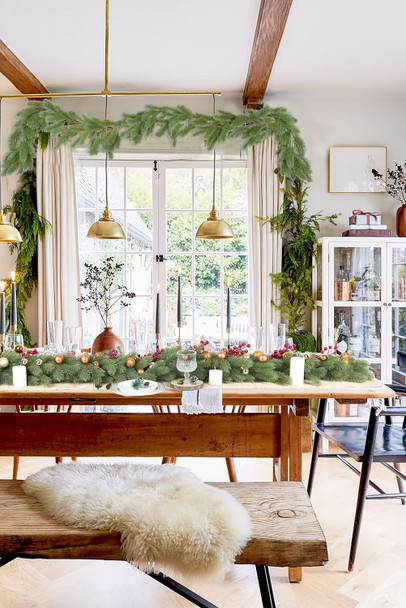 6FT Pine Christmas Garland, Artificail Christmas Greenery Garland,Realistic Cedar Garland Cypress Garland for Holiday Mantel Fireplace Table Centerpiece Decoration