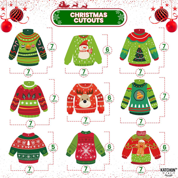 KatchOn, Ugly Sweater Christmas Hanging Decorations - Pack of 30, No DIY Ugly Sweater Party Decorations Hanging Christmas Decorations for Christmas Party Decorations Merry Christmas Decorations
