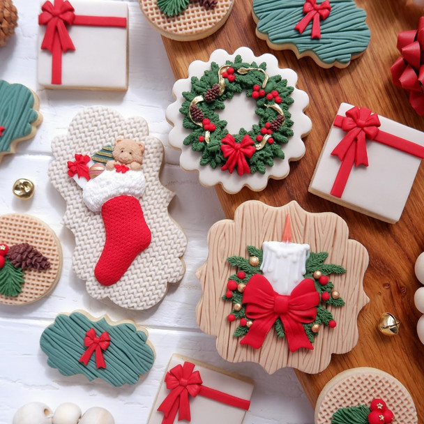 Katy Sue Christmas Wreath Silicone Mold for Christmas Cake Decorating & Christmas Clay Crafts For Use With Fondant, Gum Paste, & Air Dry Clay from Katy Sue Christmas Molds