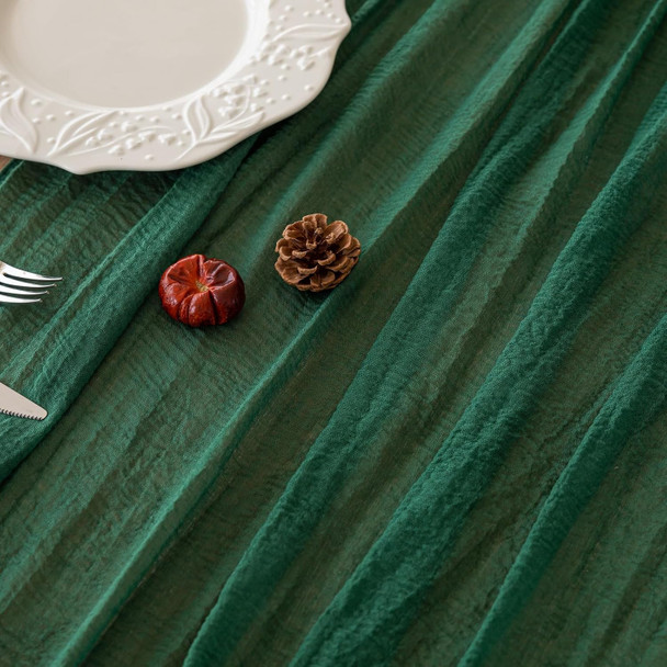 Keketo Christmas Table Runner Emerald Green Cheesecloth Gauze 120 Inch 10 FT Rustic Boho Cheese Cloth Table Runner for Wedding Baby Shower Bridal Shower Birthday Party Long Sheer Home Decorations Keketo Christmas Table Runner Emerald Green Cheesecloth Gauze 120 Inch 10 FT Rustic Boho Cheese Cloth Table Runner for Wedding Baby Shower Bridal Shower Birthday Party Long Sheer Home Decorations