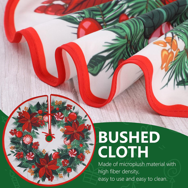 Christmas Tree Skirts 36 Inch, Xmas Tree Base Cover Mat for Christmas Tree, Snowflake Christmas Tree Skirt for Holiday Ornament for Xmas Party Christmas Decorations (90cm, Wreath Style)